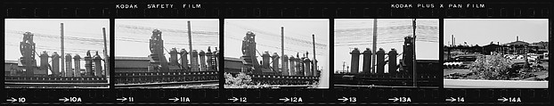 [854 Views of Container Corporation and Bethelehem Steel Industrial Architecture, Chicago Rail Yards, Architecture and Street Scenes, Galena Train Depot and Baggage Wagons, Pittsburgh and Pennsylvania Towns], Walker Evans (American, St. Louis, Missouri 1903–1975 New Haven, Connecticut), Film negative