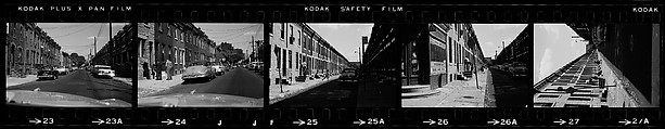 [854 Views of Container Corporation and Bethelehem Steel Industrial Architecture, Chicago Rail Yards, Architecture and Street Scenes, Galena Train Depot and Baggage Wagons, Pittsburgh and Pennsylvania Towns], Walker Evans (American, St. Louis, Missouri 1903–1975 New Haven, Connecticut), Film negative