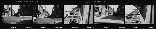 [854 Views of Container Corporation and Bethelehem Steel Industrial Architecture, Chicago Rail Yards, Architecture and Street Scenes, Galena Train Depot and Baggage Wagons, Pittsburgh and Pennsylvania Towns], Walker Evans (American, St. Louis, Missouri 1903–1975 New Haven, Connecticut), Film negative