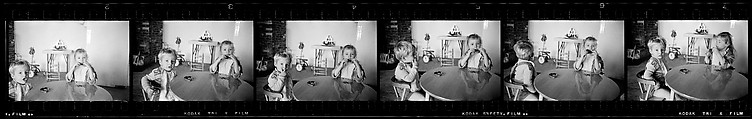 [72 Portraits of the Jessup Children, Christmas 1957], Walker Evans (American, St. Louis, Missouri 1903–1975 New Haven, Connecticut), Film negative