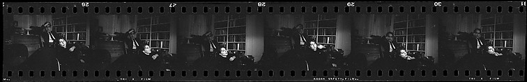 [35 Views of Robert Frank, Mary Frank, and Others at Party], Walker Evans (American, St. Louis, Missouri 1903–1975 New Haven, Connecticut), Film negative