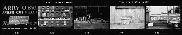 [72 Views of Signs and Shopwindows, with Studies of Men's Dress Possibly for Unpublished Fortune Portfolio "The Clothes," Vicinity Cortlandt Street, New York City], Walker Evans (American, St. Louis, Missouri 1903–1975 New Haven, Connecticut), Film negative