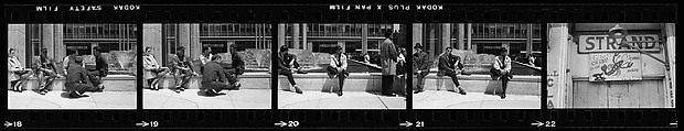 [72 Views of Signs and Shopwindows, with Studies of Men's Dress Possibly for Unpublished Fortune Portfolio "The Clothes," Vicinity Cortlandt Street, New York City], Walker Evans (American, St. Louis, Missouri 1903–1975 New Haven, Connecticut), Film negative