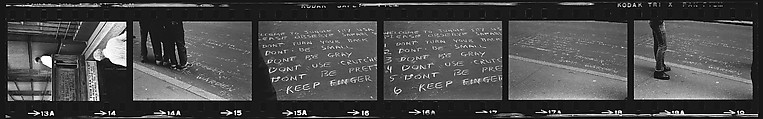 [340 Street Scenes, Including Pedestrians, Grafitti, Storefronts and Interiors, New York City], Walker Evans (American, St. Louis, Missouri 1903–1975 New Haven, Connecticut), Film negative