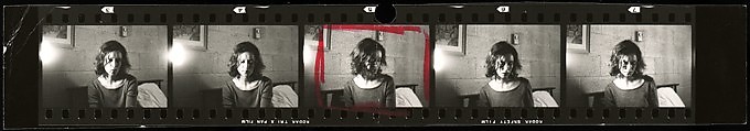 [Cut Contact Sheet of 35mm Negative Strip: Virginia Hubbard (5)], Walker Evans  American, Gelatin silver print
