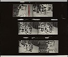 [Contact Sheet of Six 35mm Negatives: Tintype Photographer at Work, Probably Greenwich Village, New York City], Walker Evans  American, Gelatin silver print