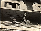 [Jane Ninas and Christine Fairchild on Balcony, Belle Grove Plantation House, White Castle, Louisiana], Walker Evans  American, Gelatin silver print