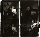 [Cut Contact Sheet of Four 120mm Negatives: Jane Smith Evans (3) and Billie Voorhees (1) in Walker Evans's Apartment at 441 East 92nd Street, New York City], Walker Evans  American, Gelatin silver print