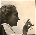 [Eleanor Clark Drinking, on Roof of 441 East 92nd Street Apartment Building, New York City], Walker Evans  American, Gelatin silver print