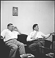 [12 Portraits of Two Unidentified Men Seated in Walker Evans' Apartment at 441 East 92nd Street, New York City], Walker Evans  American, Film negative