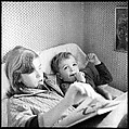 [48 Portraits of Coggeshall Children Reading in Bed; Caroline Blackwood; Robert and Mary Frank], Walker Evans (American, St. Louis, Missouri 1903–1975 New Haven, Connecticut), Film negative