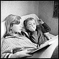 [48 Portraits of Coggeshall Children Reading in Bed; Caroline Blackwood; Robert and Mary Frank], Walker Evans (American, St. Louis, Missouri 1903–1975 New Haven, Connecticut), Film negative