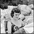 [24 Portraits of Eliza Parkinson Reading Newspaper on Beach, Possibly Fisher's Island, New York], Walker Evans (American, St. Louis, Missouri 1903–1975 New Haven, Connecticut), Film negative