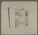 [House with Telephone Pole], Walker Evans  American, Pencil on paper