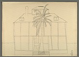 [House with Palm Tree], Walker Evans  American, Pencil on paper