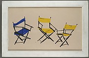 [Three Director's Chairs], Walker Evans  American, Ink and gouache on paper