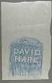 [Gravestone Rubbing: "David Hare" in Blue], Walker Evans  American, Chalk on paper