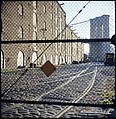 [227 Views of Buildings and Brooklyn Bridge for Fortune Article "On the Waterfront"], Walker Evans (American, St. Louis, Missouri 1903–1975 New Haven, Connecticut), Color film transparency
