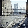 [227 Views of Buildings and Brooklyn Bridge for Fortune Article "On the Waterfront"], Walker Evans (American, St. Louis, Missouri 1903–1975 New Haven, Connecticut), Color film transparency