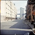 [227 Views of Buildings and Brooklyn Bridge for Fortune Article "On the Waterfront"], Walker Evans (American, St. Louis, Missouri 1903–1975 New Haven, Connecticut), Color film transparency
