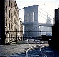 [227 Views of Buildings and Brooklyn Bridge for Fortune Article "On the Waterfront"], Walker Evans (American, St. Louis, Missouri 1903–1975 New Haven, Connecticut), Color film transparency