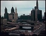 [18 Views of Chicago River and Skyline, for Fortune Article "Chicago River: The Creek That Made a City Grow"], Walker Evans (American, St. Louis, Missouri 1903–1975 New Haven, Connecticut), Color film transparency
