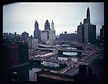 [18 Views of Chicago River and Skyline, for Fortune Article "Chicago River: The Creek That Made a City Grow"], Walker Evans (American, St. Louis, Missouri 1903–1975 New Haven, Connecticut), Color film transparency