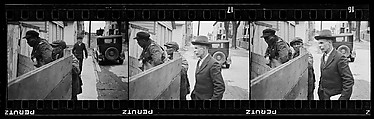 [Three 35mm Film Frames: Men on Sidewalk, Hudson, New York], Walker Evans (American, St. Louis, Missouri 1903–1975 New Haven, Connecticut), Film negative
