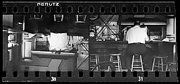 [Two 35mm Film Frames: Man Seated at Bar, From Behind, New York City], Walker Evans (American, St. Louis, Missouri 1903–1975 New Haven, Connecticut), Film negative