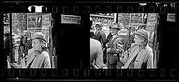 [Two 35mm Film Frames: Bystanders Outside Leather Goods Store, New York City?], Walker Evans (American, St. Louis, Missouri 1903–1975 New Haven, Connecticut), Film negative
