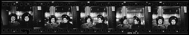 [Five 35mm Film Frames: Subway Passengers, New York City: Two Women in Hats], Walker Evans (American, St. Louis, Missouri 1903–1975 New Haven, Connecticut), Film negative