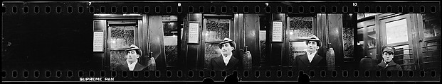 [Four 35mm Film Frames: Subway Passengers, New York City: Man in Hat, Western Union Telegram Boy], Walker Evans (American, St. Louis, Missouri 1903–1975 New Haven, Connecticut), Film negative