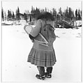 [Woman with Snowshoes], Alex Harris  American, Gelatin silver print