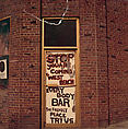 [Building Corner with Hand-Painted Bar Signs], Walker Evans  American, Chromogenic print