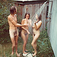 [Seven Views of Naked Man and Two Women at Outdoor Shower], Walker Evans (American, St. Louis, Missouri 1903–1975 New Haven, Connecticut), Chromogenic print