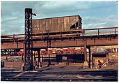 [Two Prints of Reading Railroad Car on Elevated Track Above Yard, For Fortune Article 