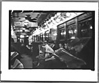[Four 35mm Film Frames: View Down Subway Car with Seated Passengers, Seated Subway Passengers, Helen Levitt on the Subway, New York City], Walker Evans (American, St. Louis, Missouri 1903–1975 New Haven, Connecticut), Film negative