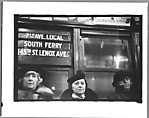 [Five 35mm Film Frames: Camera Store Window, New York City; Subway Passengers, New York City: Women Beneath 