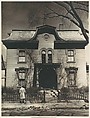 [Italianate Revival House with Man on Sidewalk, Possibly John Brooks Wheelwright, Cambridge, Massachusetts], Walker Evans  American, Gelatin silver print