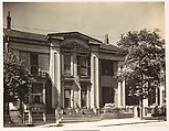 [Greek Revival House with Broken Pediment Above Full-Height Entry Porch, South End, Boston, Massachusetts], Walker Evans  American, Gelatin silver print