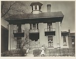 [Italianate Revival House with Man on Sidewalk, Possibly John Brooks Wheelwright, Cambridge, Massachusetts], Walker Evans  American, Gelatin silver print