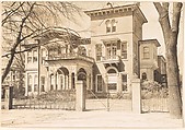[Italianate Revival House Behind Iron Gate, Brookline, Massachusetts], Walker Evans  American, Gelatin silver print