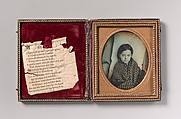 [Young Girl Wearing Gingham Shawl, Resting on Pillow], Beckers & Piard, Daguerreotype