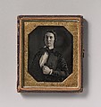 [Young Man Holding Jacket Lapel], Unknown (American), Daguerreotype with applied color