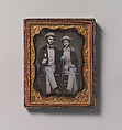 [Two Seated Young Men Holding Ivory-topped Walking Sticks], Unknown (American), Daguerreotype
