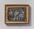 [Three Children in Costume], Unknown (American), Daguerreotype with applied color