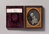 Josiah Bunting, 85, with George M. Bunting, 17 Months, Samuel Broadbent Jr. (American, 1810–1880), Daguerreotype with applied color