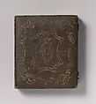 [Young Woman with Elbow Resting on Small Pile of Books and Head on Hand], Unknown (American), Daguerreotype with applied color