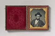[Bewhiskered Man in Hat and Plaid Vest], Unknown (American), Daguerreotype with applied color