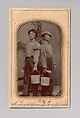 [Two Painters with Brushes and Buckets], Unknown (American), Tintype with applied color